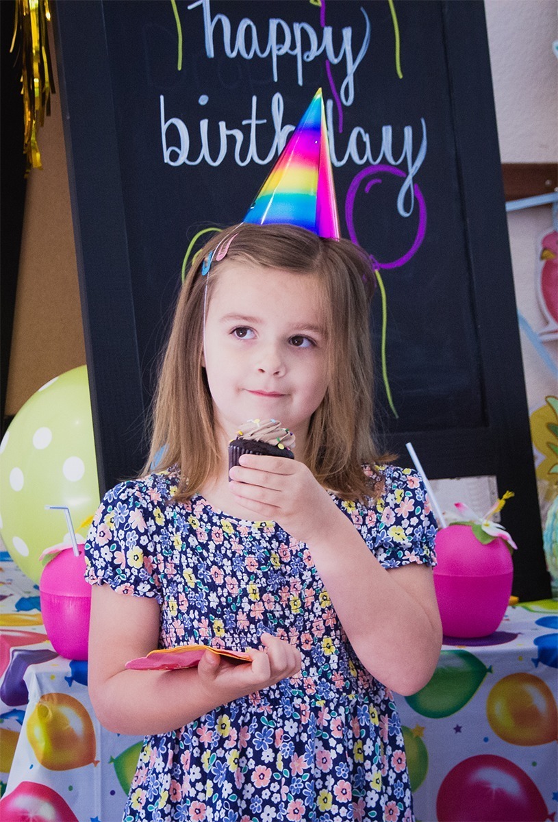 Birthday Girl with Cupcake