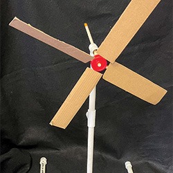 Wind Turbine made of cardboard and other recycled materials